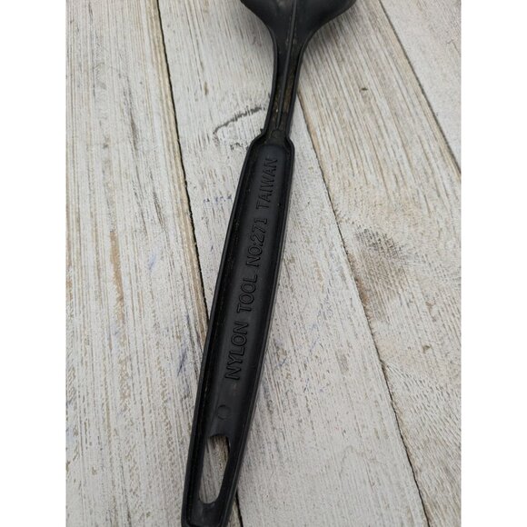 Black Nylon Plastic Slotted Spoon 11 1/4" Unbranded - Picture 6 of 8